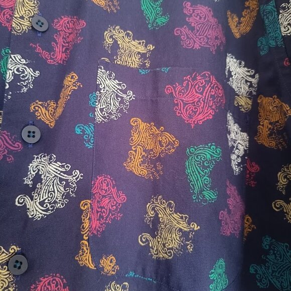 M🟣Henry Grethel Dark Purple Cotton Dress Shirt - Picture 7 of 8